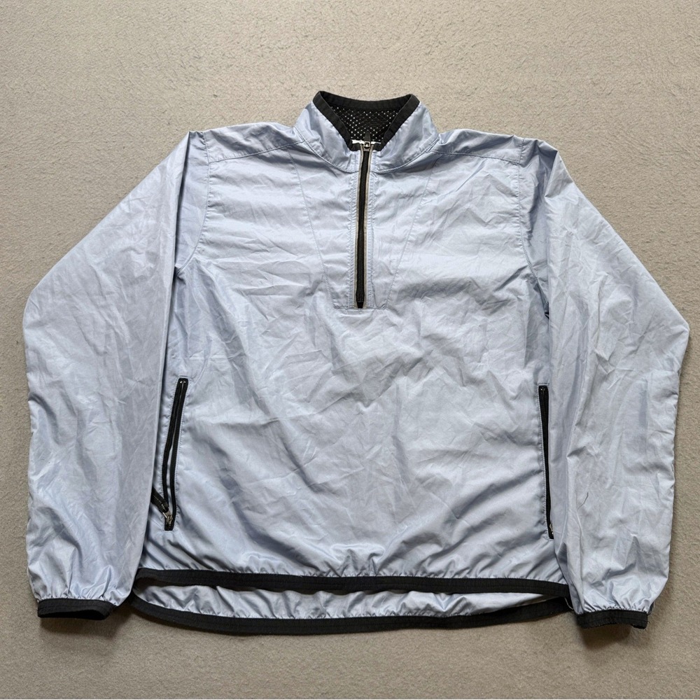 Y2K Nike Jacket Women's Small Light Blue Quarter Zip Reflective Silver Tag